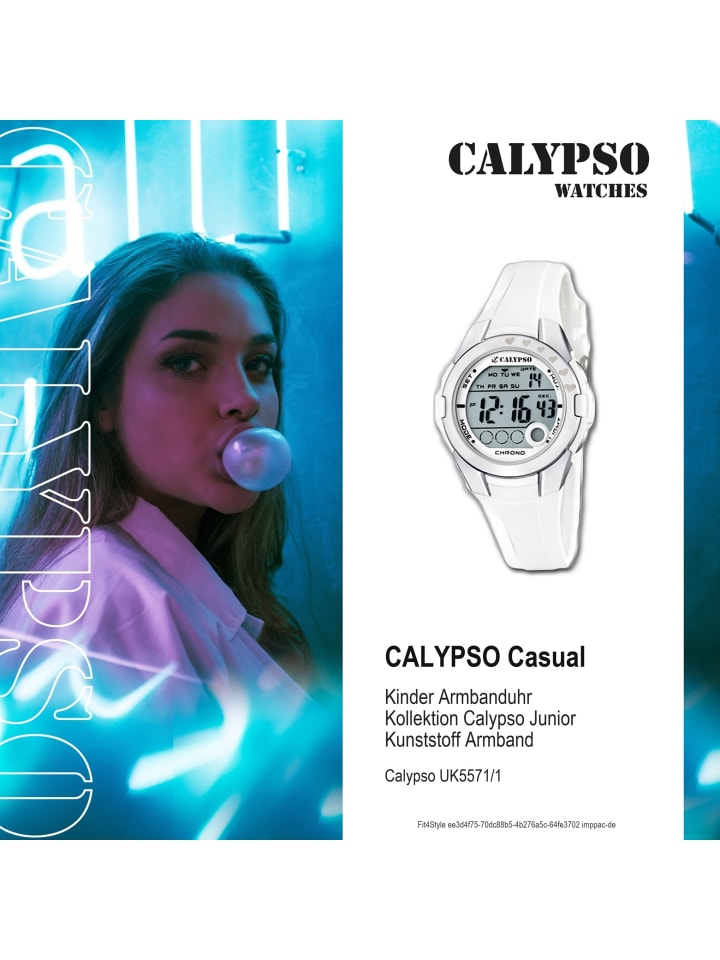 Calypso Digital-Armbanduhr Calypso Junior weiß mittel (ca. 37,3mm) günstig kaufen onesize