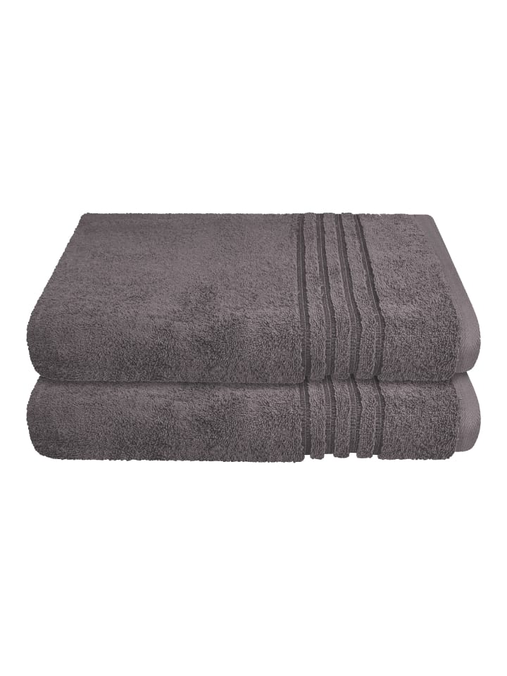 Schiesser Duschtuch Milano im 2er Set in Dunkelgrau günstig kaufen onesize