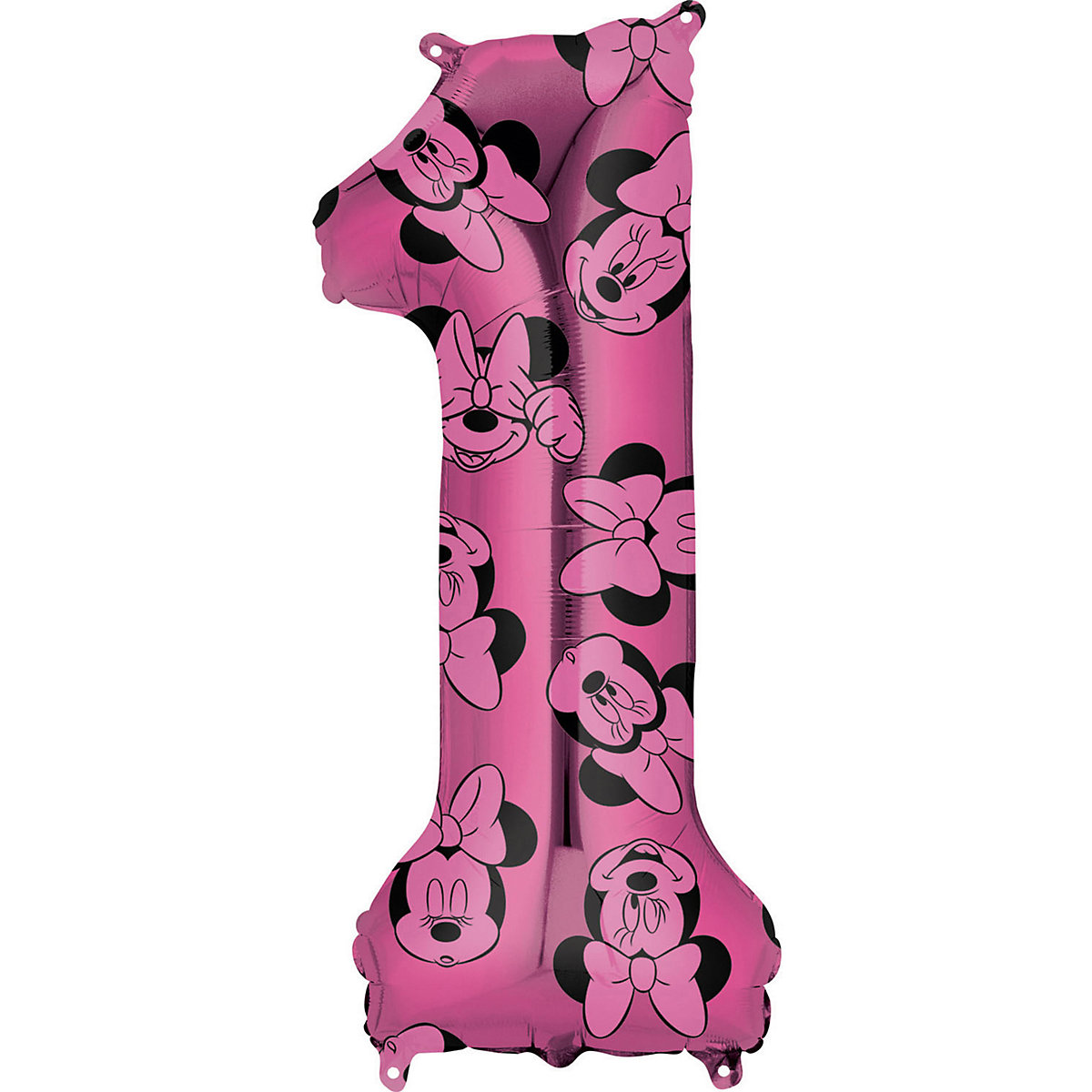 Folienballon Mid Size Minnie Maus Forever Zahl 1, 66 x 45 cm