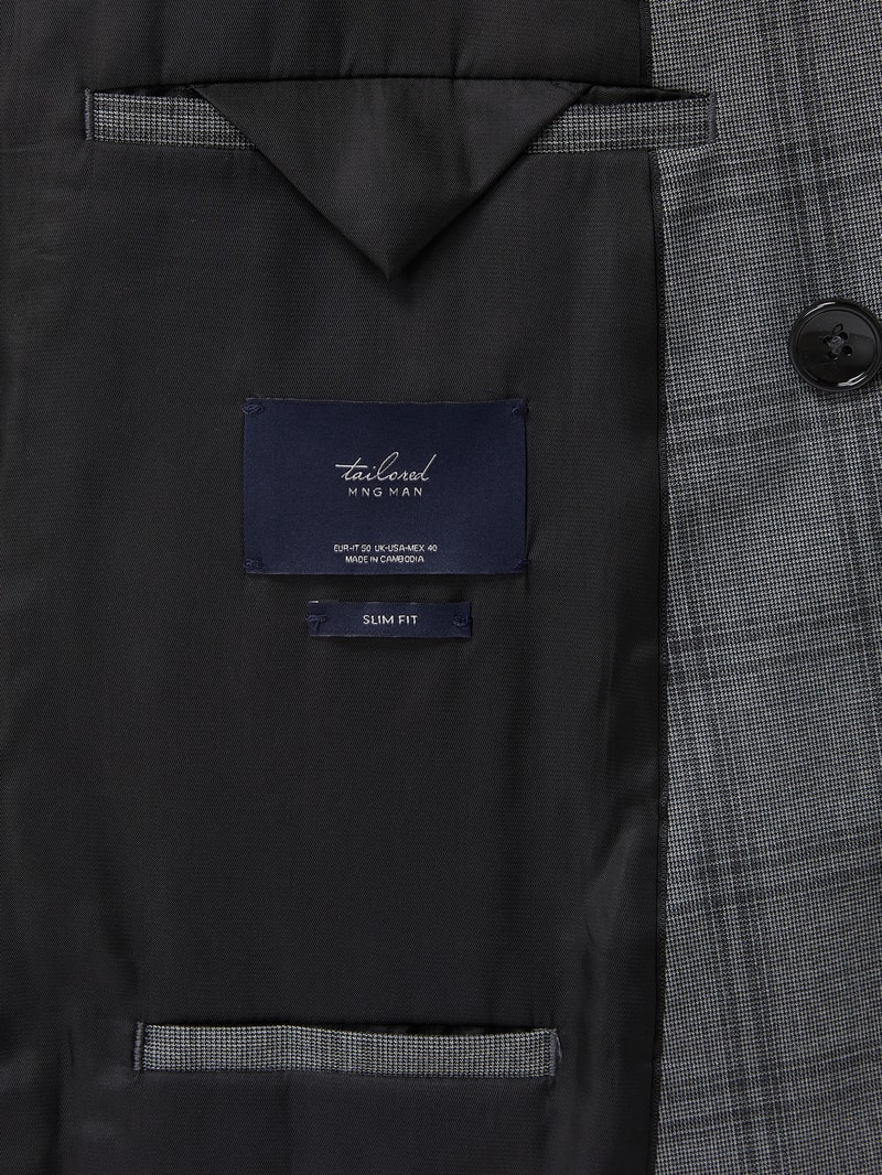 Slim Fit Sakko mit 2-reihiger Knopfleiste Modell 'Boston' in mittelgrau