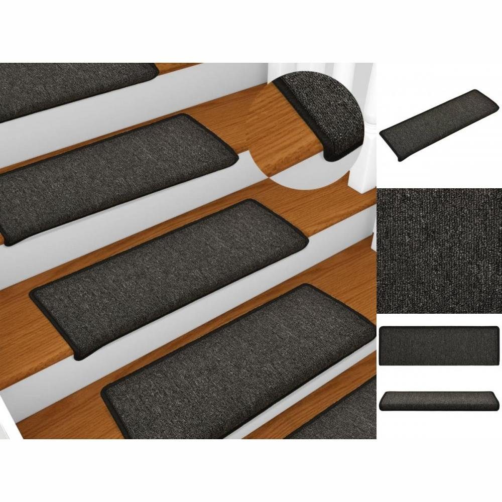 Stufenmatte Teppich-Treppenstufen 15 Stk 65 x 25 cm Anthrazit, vidaXL, Höhe: 25 mm