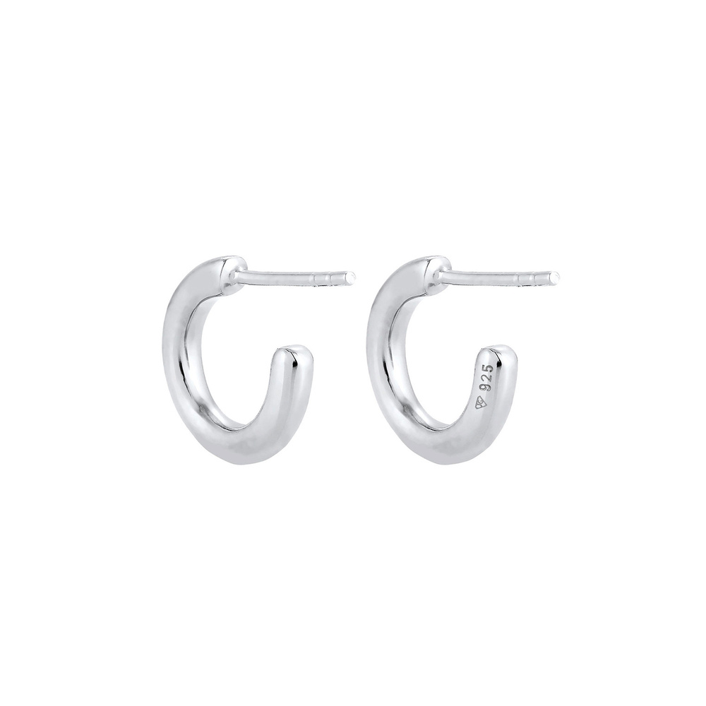 Elli Elli Boucles d'Oreilles Créoles pour dames Large Basic Trend Round Blogger Minima Boucles d'oreilles