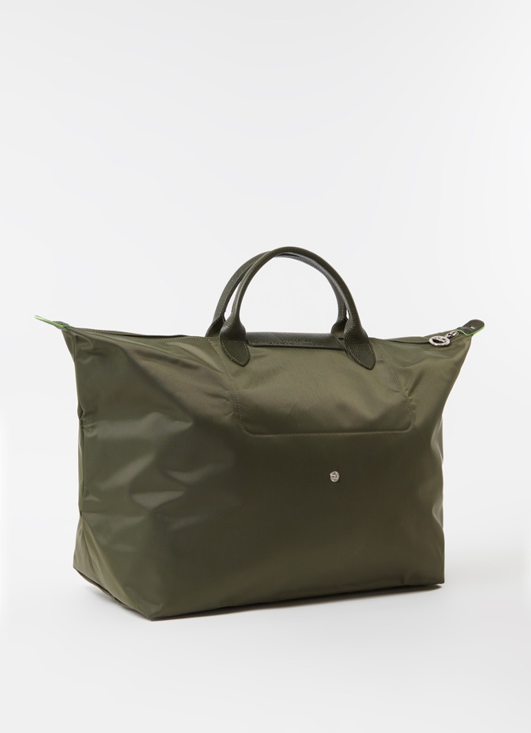 Geantă de weekend Longchamp Le Pliage L cu detalii din piele