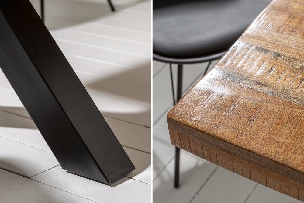 riess-ambiente Esstisch IRON CRAFT 200cm natur / schwarz (Einzelartikel, 1-St), Massivholz · Metall · X-Gestell · Mangoholz · Industrial