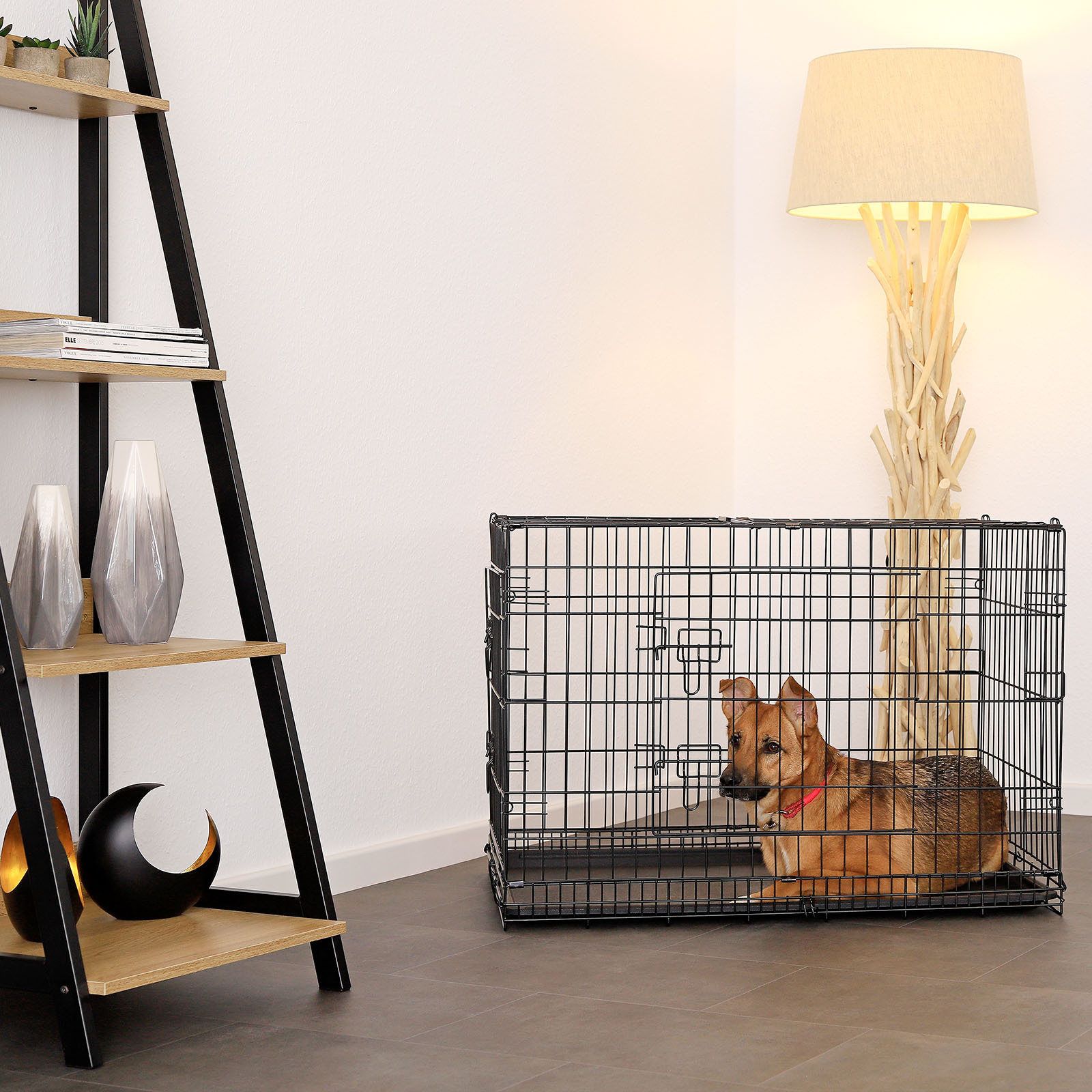 Lionto Transportboxen & Gitterboxen Lionto Hundetransportkäfig Tiertransportbox Hundebox Größe (S) 45x31x36 cm XL