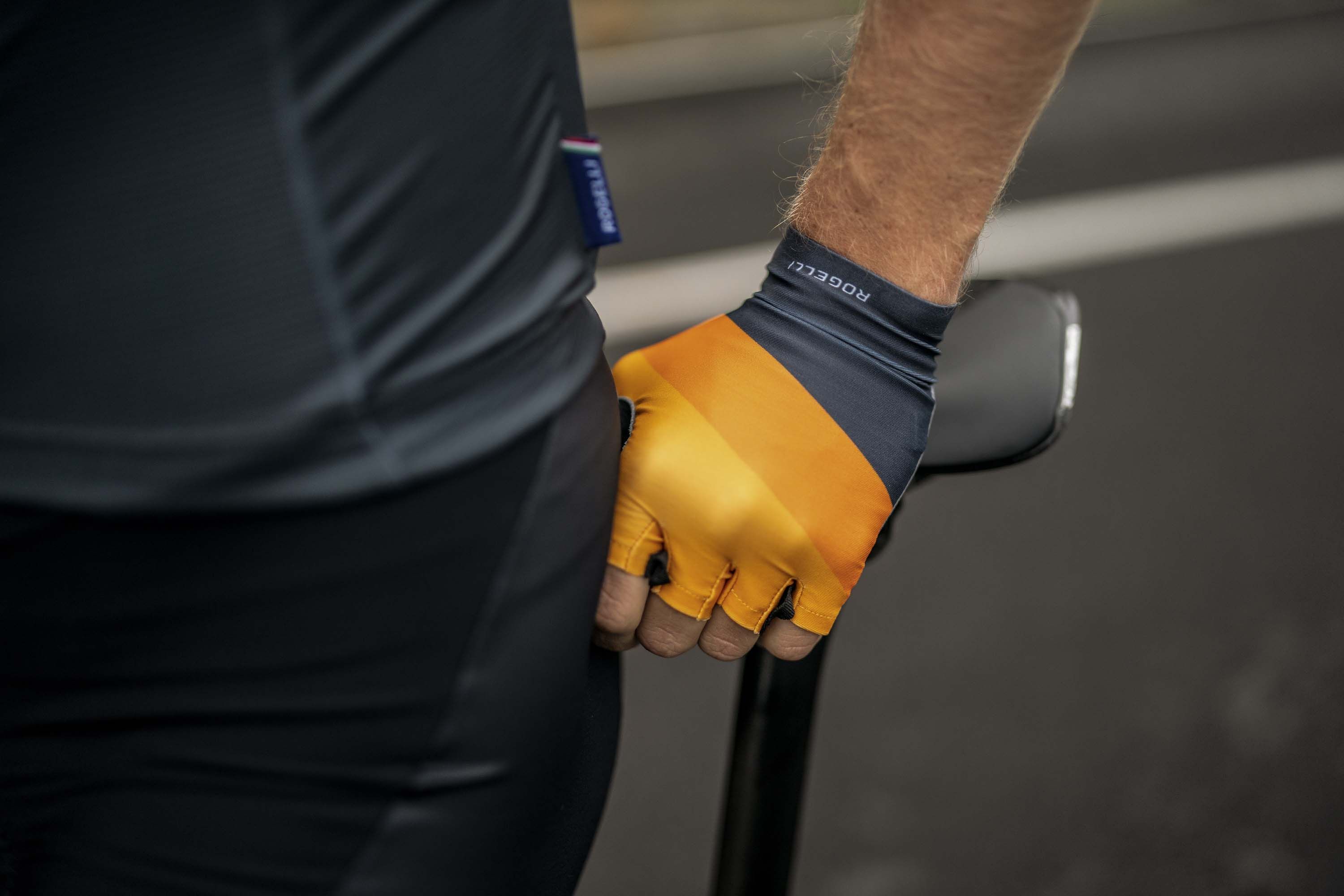 Rogelli Kai Blau/Orange Herren Fahrradhandschuhe