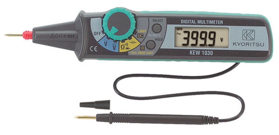 Kyoritsu 010300000C Cyfrowy multimetr długopisowy, 0-600 V AC/DC z futerałem