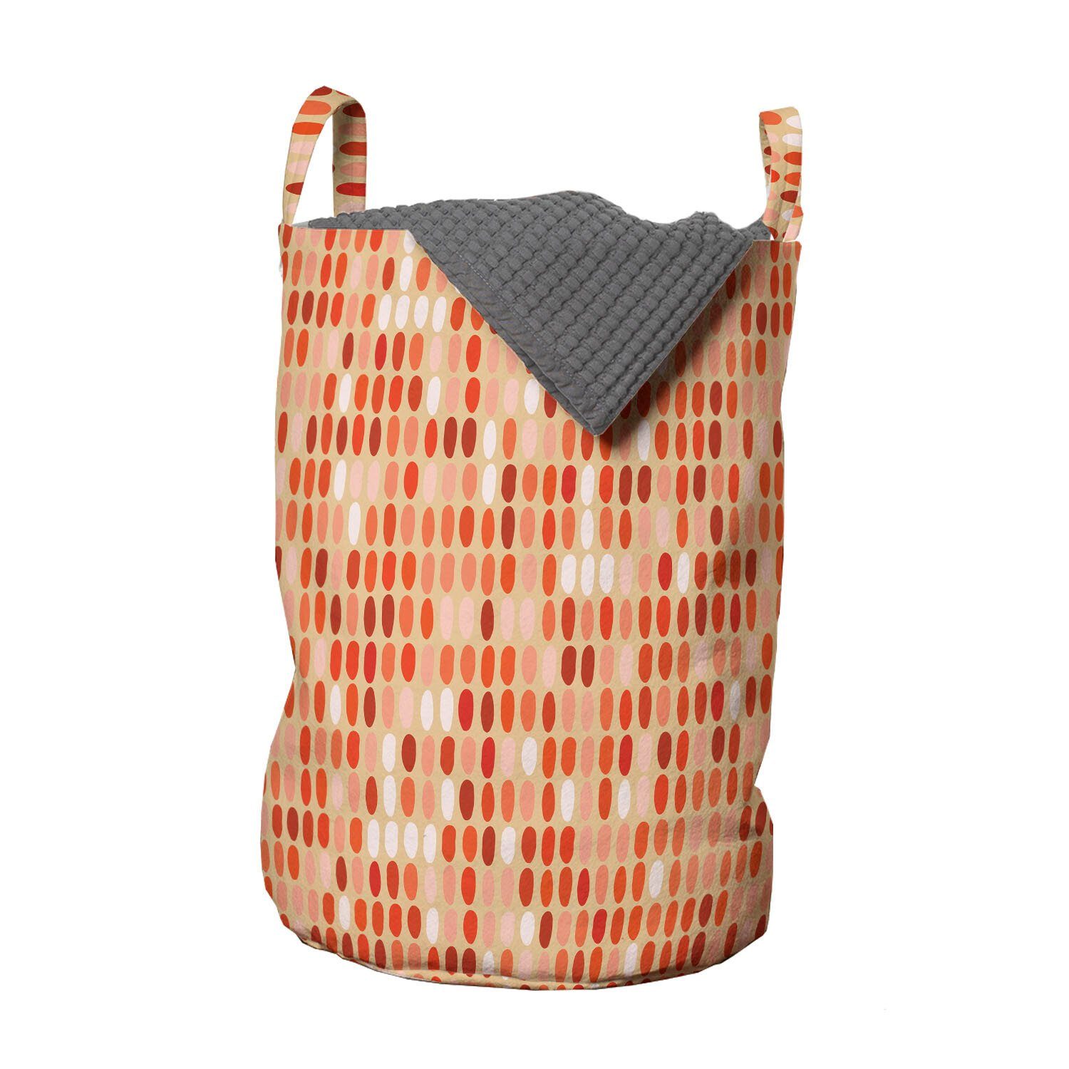 Abakuhaus Wäschesäckchen Wäschekorb mit Griffen Kordelzugverschluss für Waschsalons, Kreis-Muster Shades of Tangerine