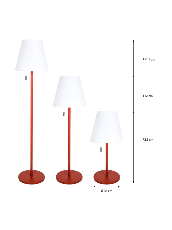 greemotion LED-Stehleuchte Outdoor, rot günstig kaufen onesize