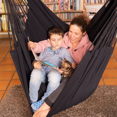 La Siesta Hängestuhl Hängestuhl Hängesessel Lounger HABANA Onyx schwarz - Kingsize aus Bio-, Hochwertige Qualität