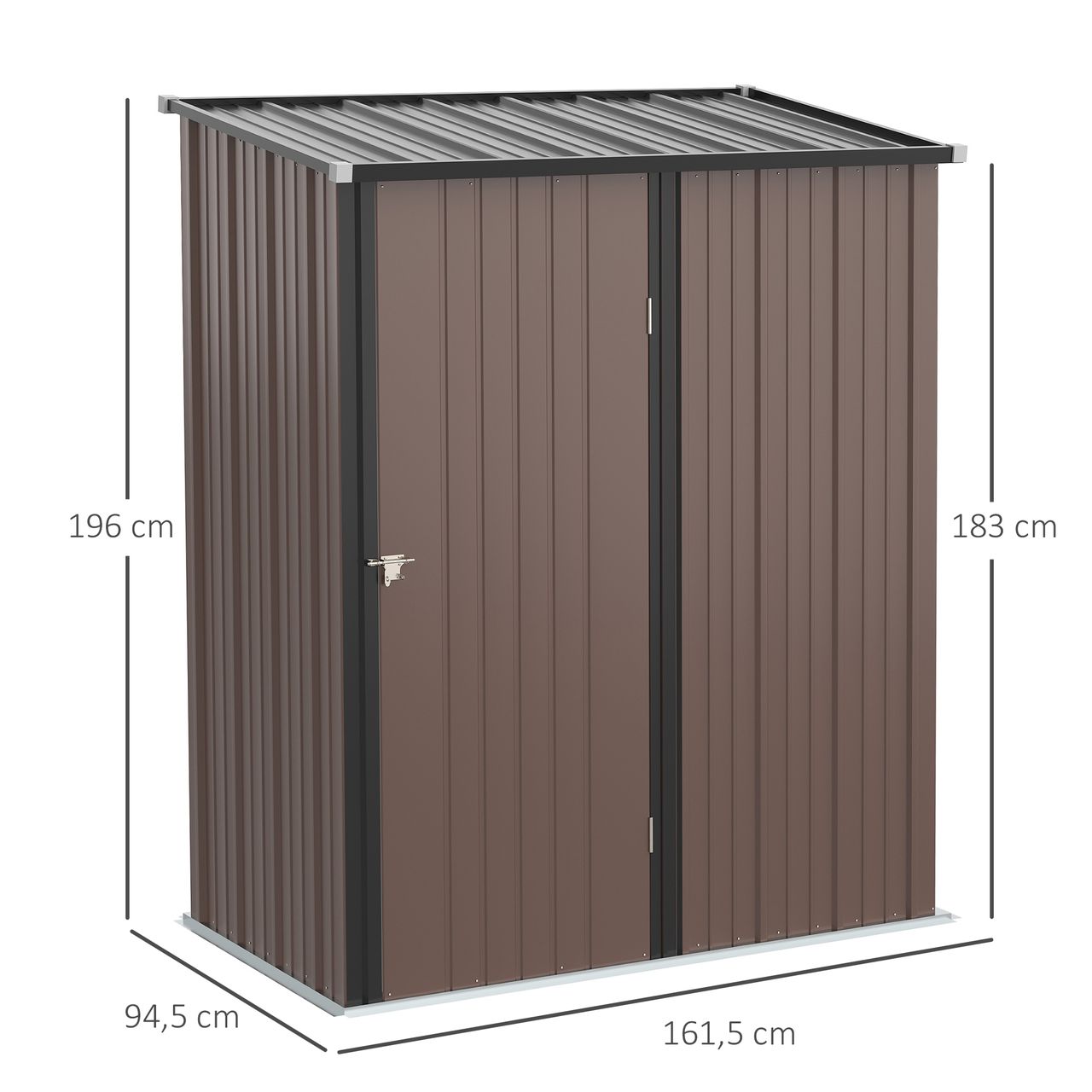 Outsunny Gerätehaus mit Pultdach 1,34 m² Metall Gartenhaus Geräteschuppen