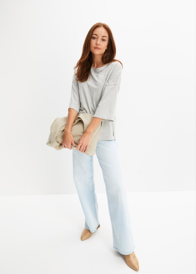 Baumwoll- Oversize-Shirt, halbarm