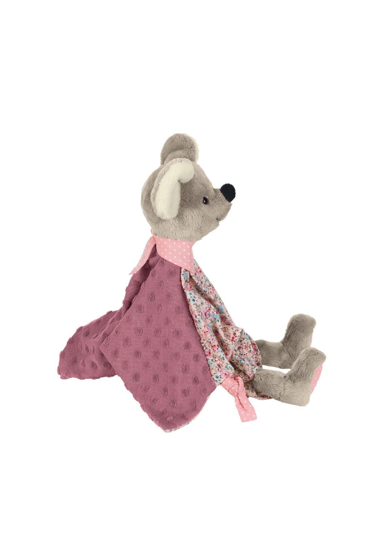 Schmusetuch Maus Mabel in Rosa Millefleurs, 29 cm