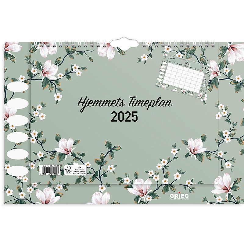 Veggkalender hjemmets timeplan 2025