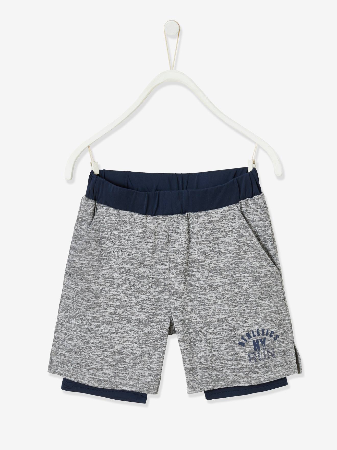 Ensemble de sport garçon T-shirt et bermuda effet 2 en 1 encre