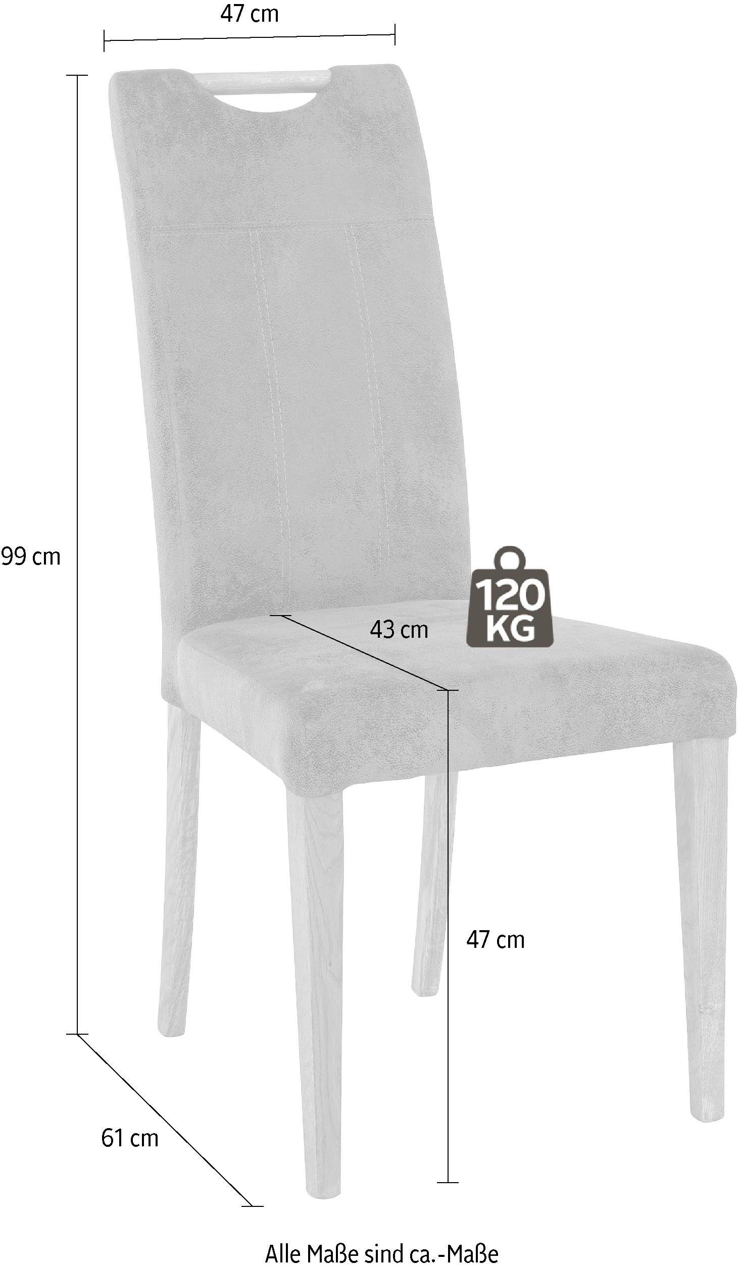 Home affaire Stuhl Roberta (Packung, 2 St), Bezug aus strapazierfähiger Microfaser
