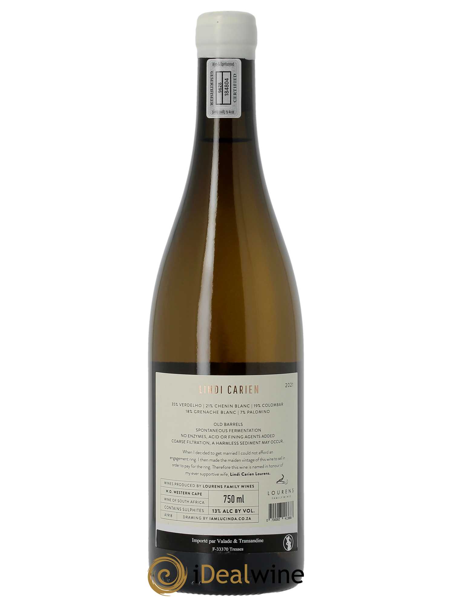 Western Cape Lourens Family Wines Lindi Carien  2021 - Lot de 1 Bouteille
