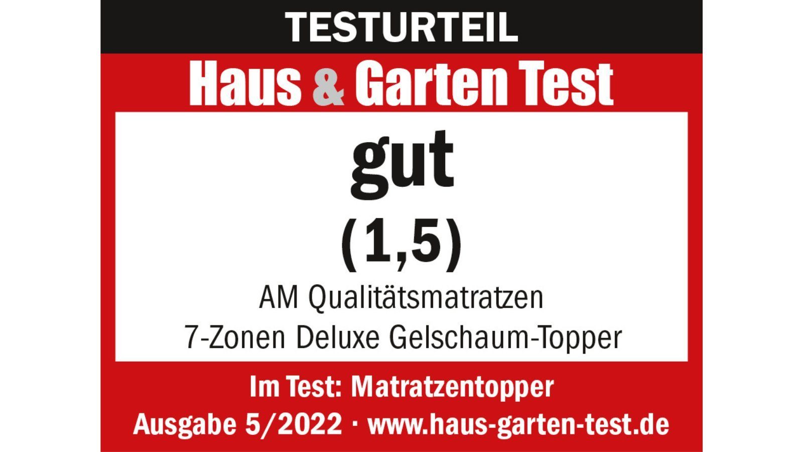 Topper 7-Zonen Deluxe Gelschaum-Topper, AM Qualitätsmatratzen, 8 cm hoch, Gelschaum, 80x200 cm