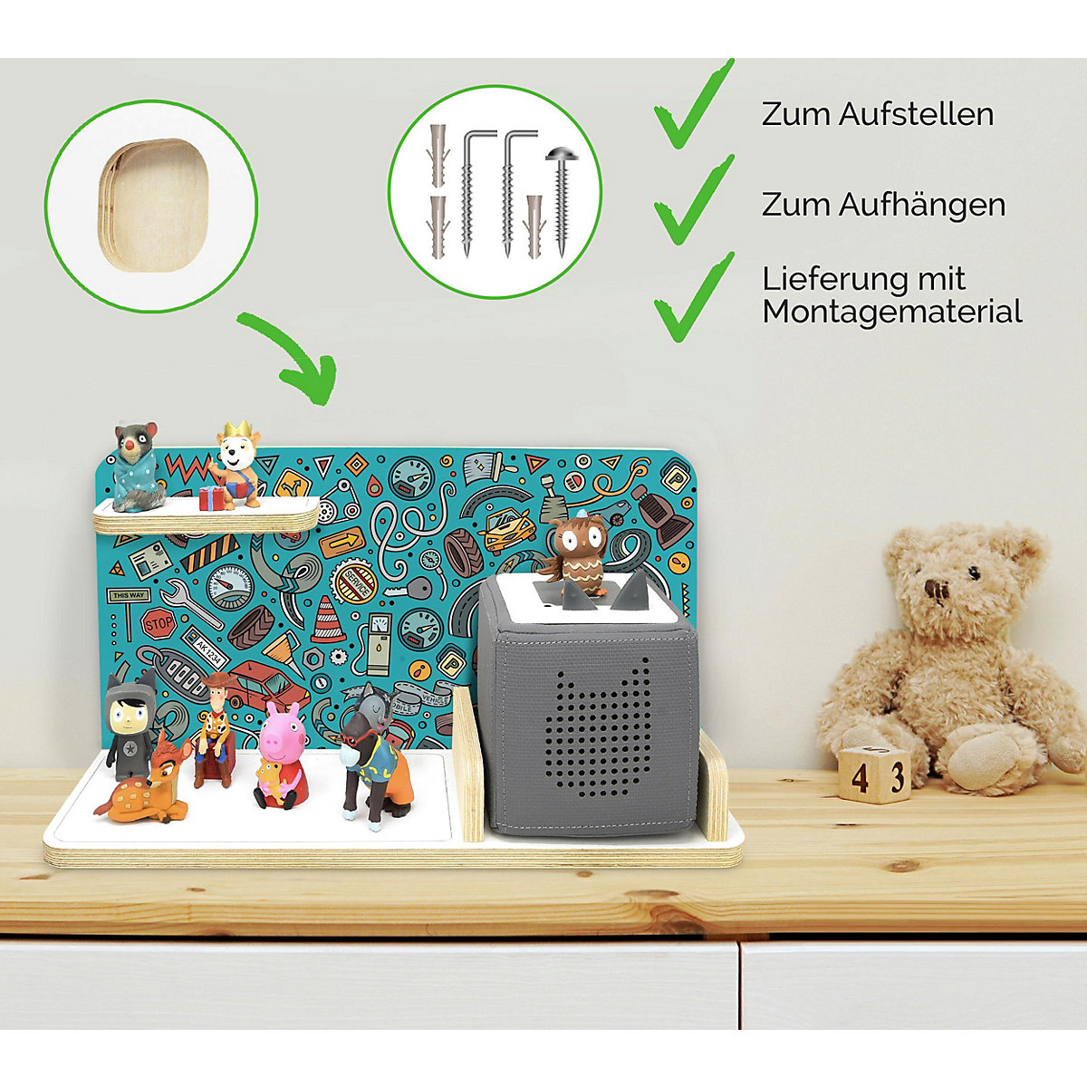 Regal für Musikbox Garage, klein - geeignet für Toniebox