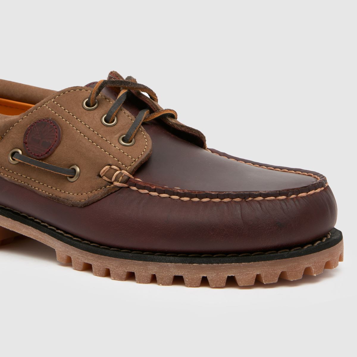 Timberland – Autentiska båtskor med 3 öglor i vinröd