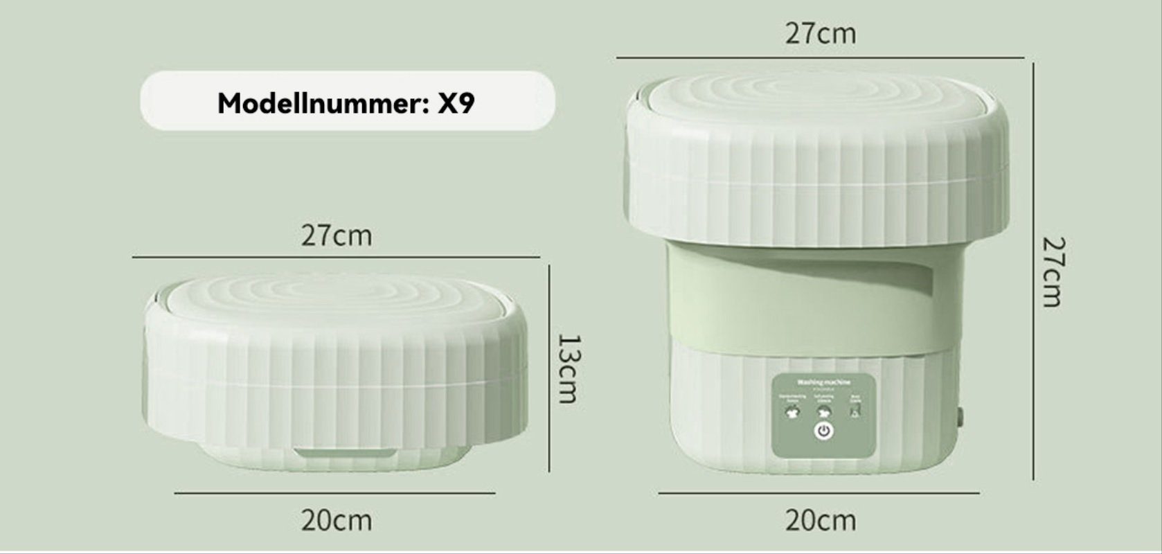 Hikeren Wäscheschleuder Mini Waschmaschine Faltbar,6L Wäschewanne,Für Babykleidung,Unterwäsche