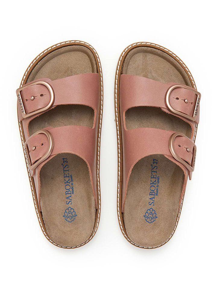 SABOKETS Leder-Pantoletten in Rosa günstig kaufen