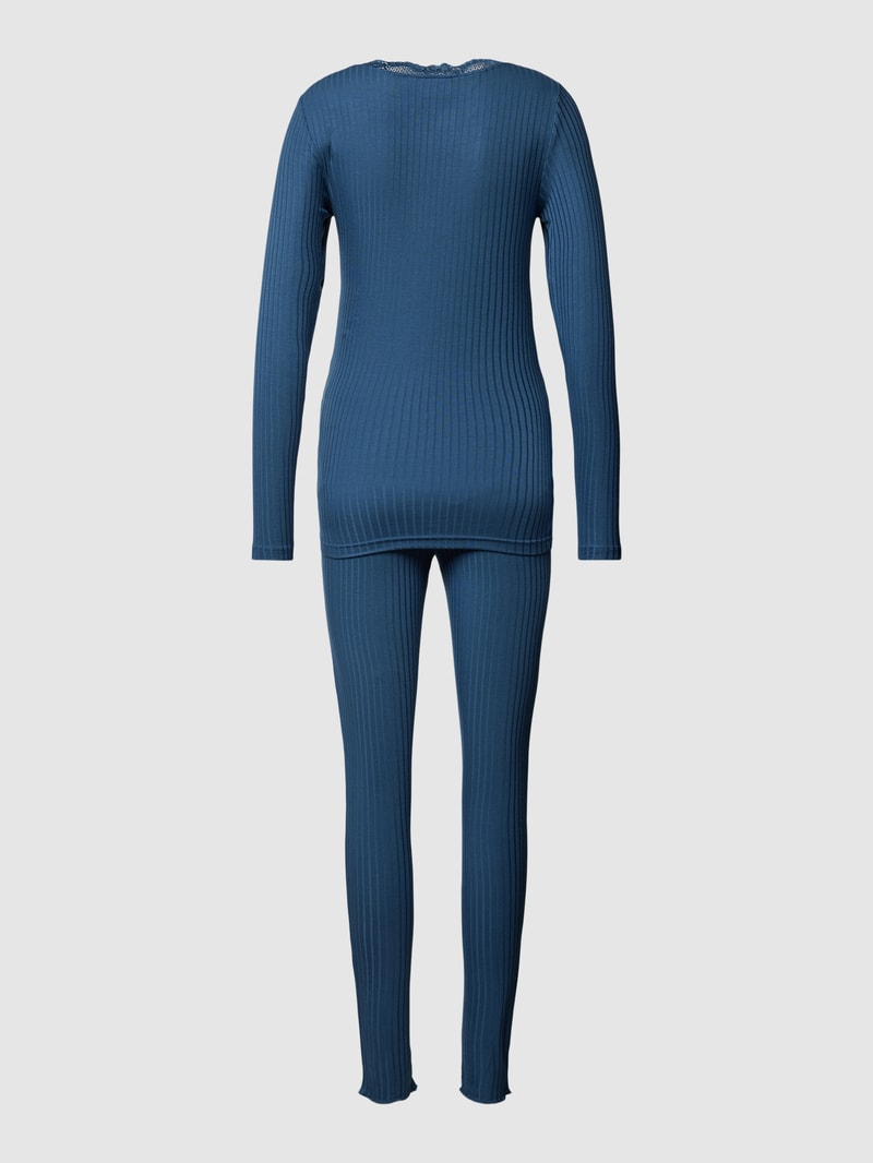 Umstands-Pyjama mit Spitzenbesatz Modell 'LOTUS LIA' in blau
