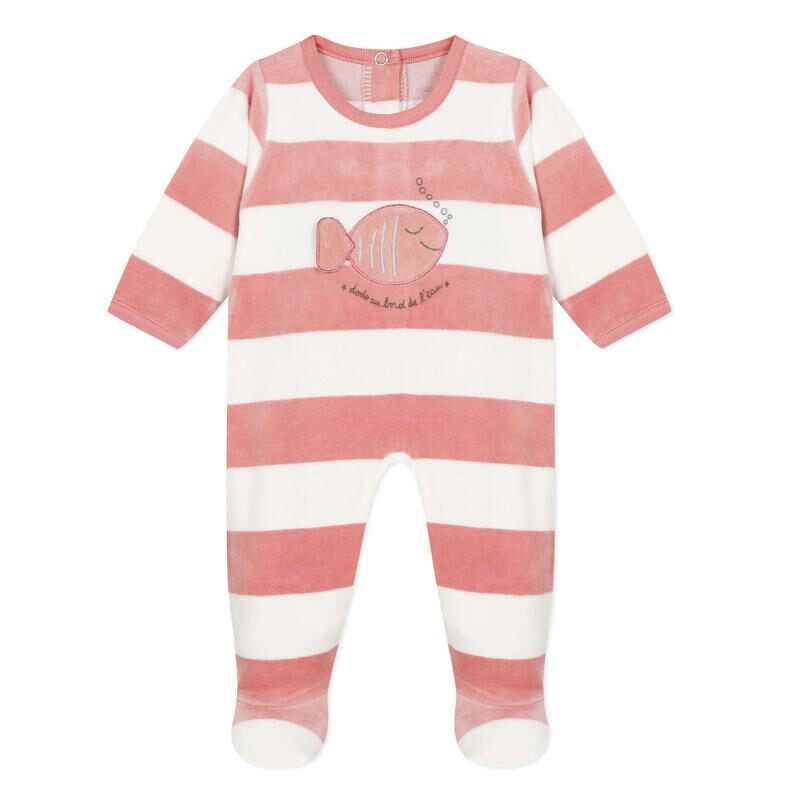 Dors-bien rose et blanc rayé Poisson mixte Absorba