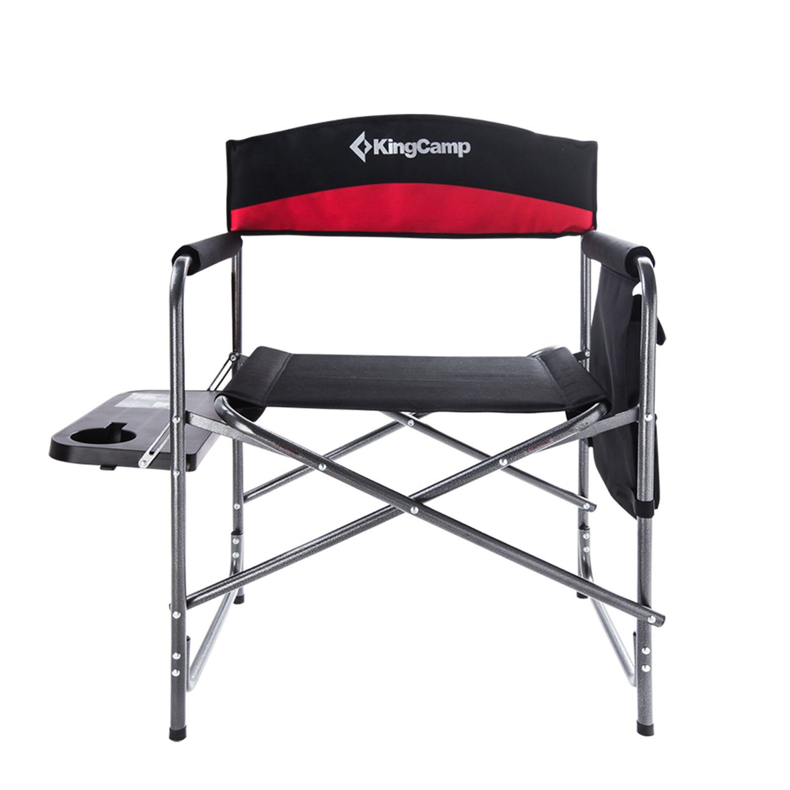 KingCamp Campingstuhl Regie Stuhl XL Director Camping Falt Klapp, Sessel Armlehne Tisch 180 kg