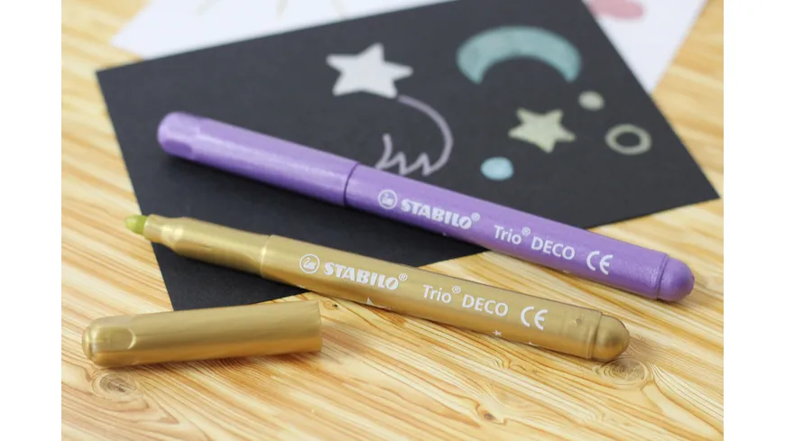 STABILO® Metallic-Filzstift mit robuster XL-Spitze - STABILO Trio DECO - 8er Pack - mit 8 verschiedenen Farben sortiert