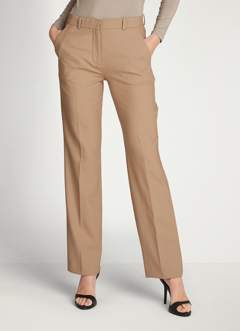 Calvin Klein mid-waist straight-fit chino in wool blend with side pockets