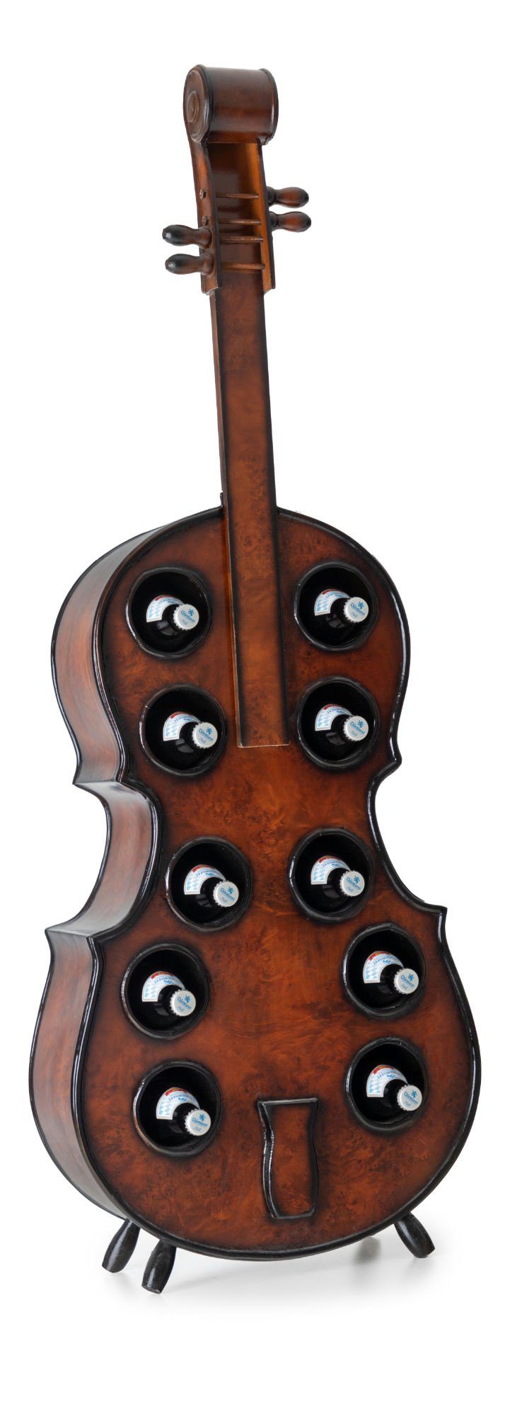 Stagecaptain Flaschenregal WR-10 Stradivino Weinregal für 10 Flaschen, Weinständer Holz stehend in Vintage-Optik 