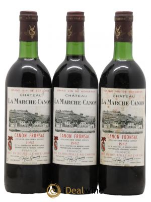 Canon-Fronsac Château La Marche 1982 - Lot de 3 Bouteilles