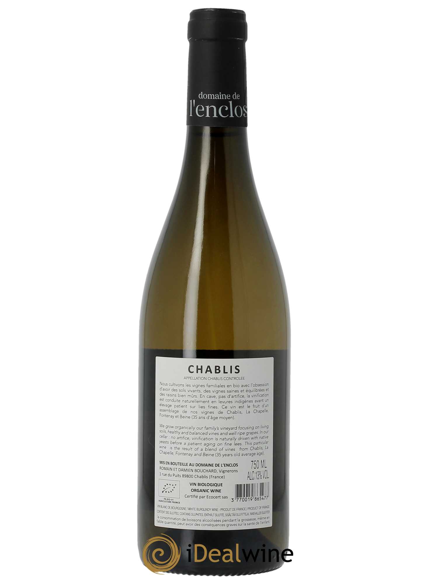 Chablis Domaine de l'Enclos  2022 - Lot de 1 Bouteille