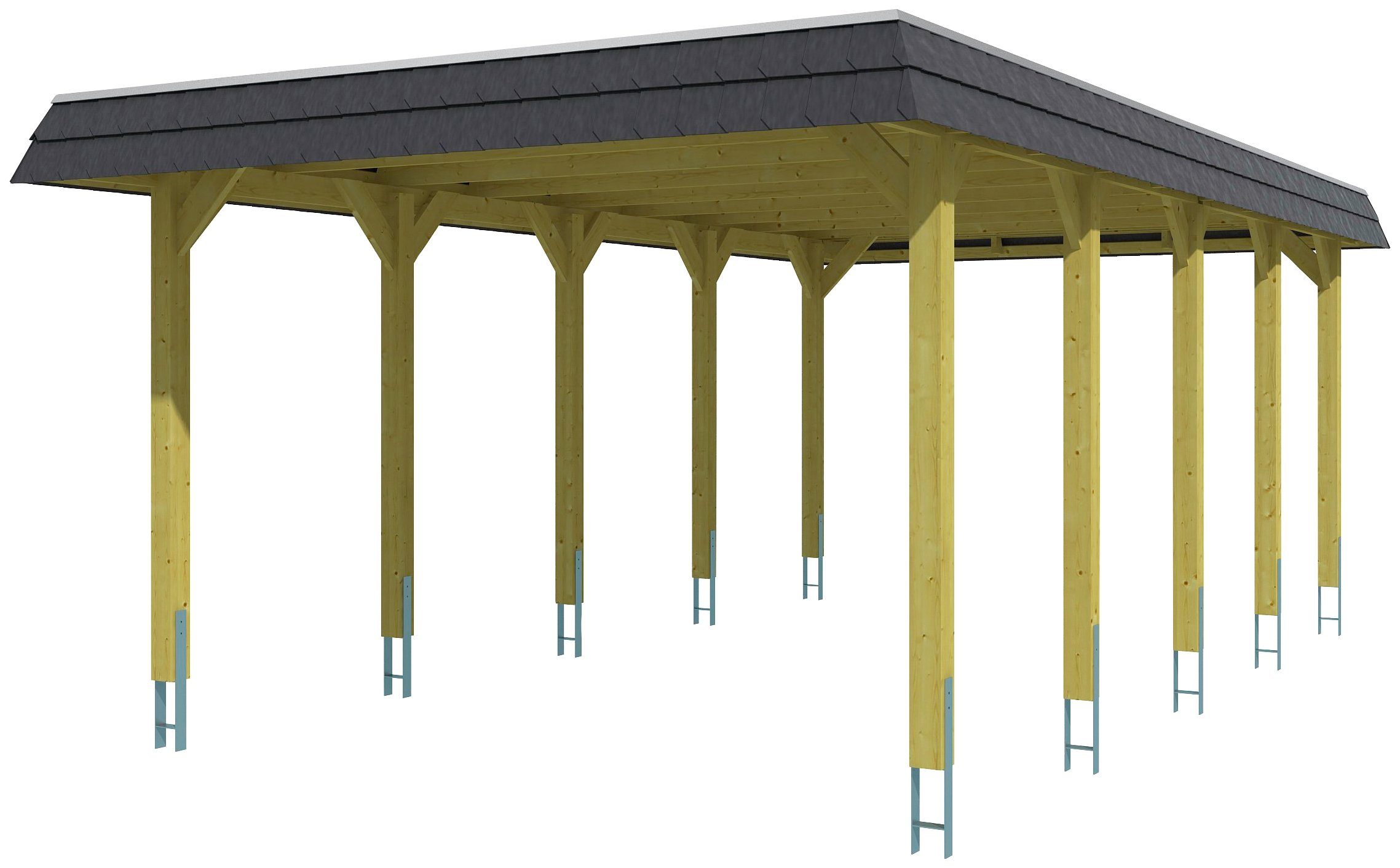 Skanholz Einzelcarport Spreewald, BxT: 396x741 cm, 209 cm Einfahrtshöhe