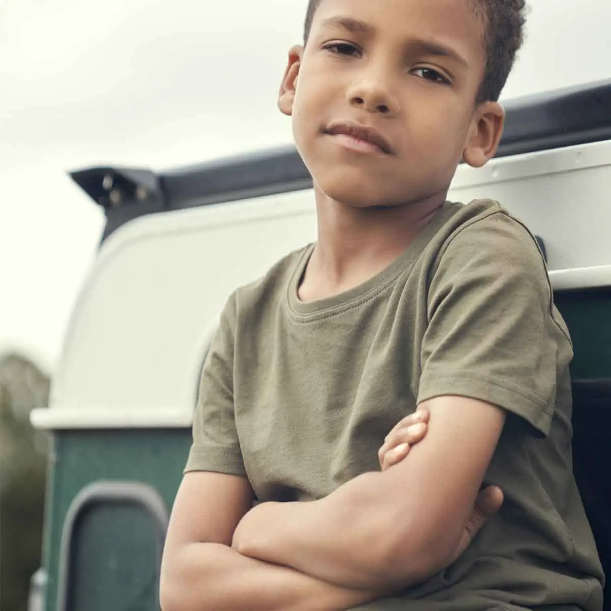 Kinder T-Shirt oliv