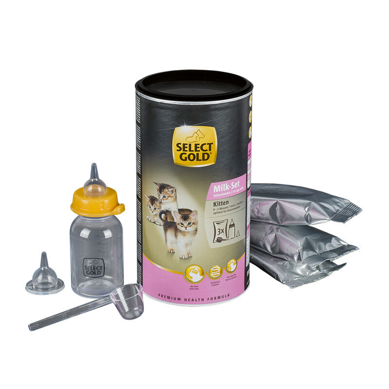 SELECT GOLD Ergänzungsfutter & Aufzucht SELECT GOLD Milk-Set Kitten inkl. Milchflasche & Löffel 300g