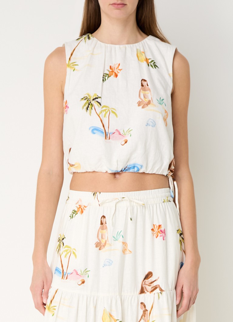 Bluzka Seafolly Isla Palm z mieszanki lnu.