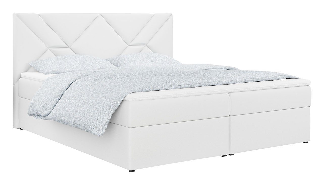 MKS MÖBEL Boxspringbett STELLE 6, Doppelbett, Multipocket-Matratze