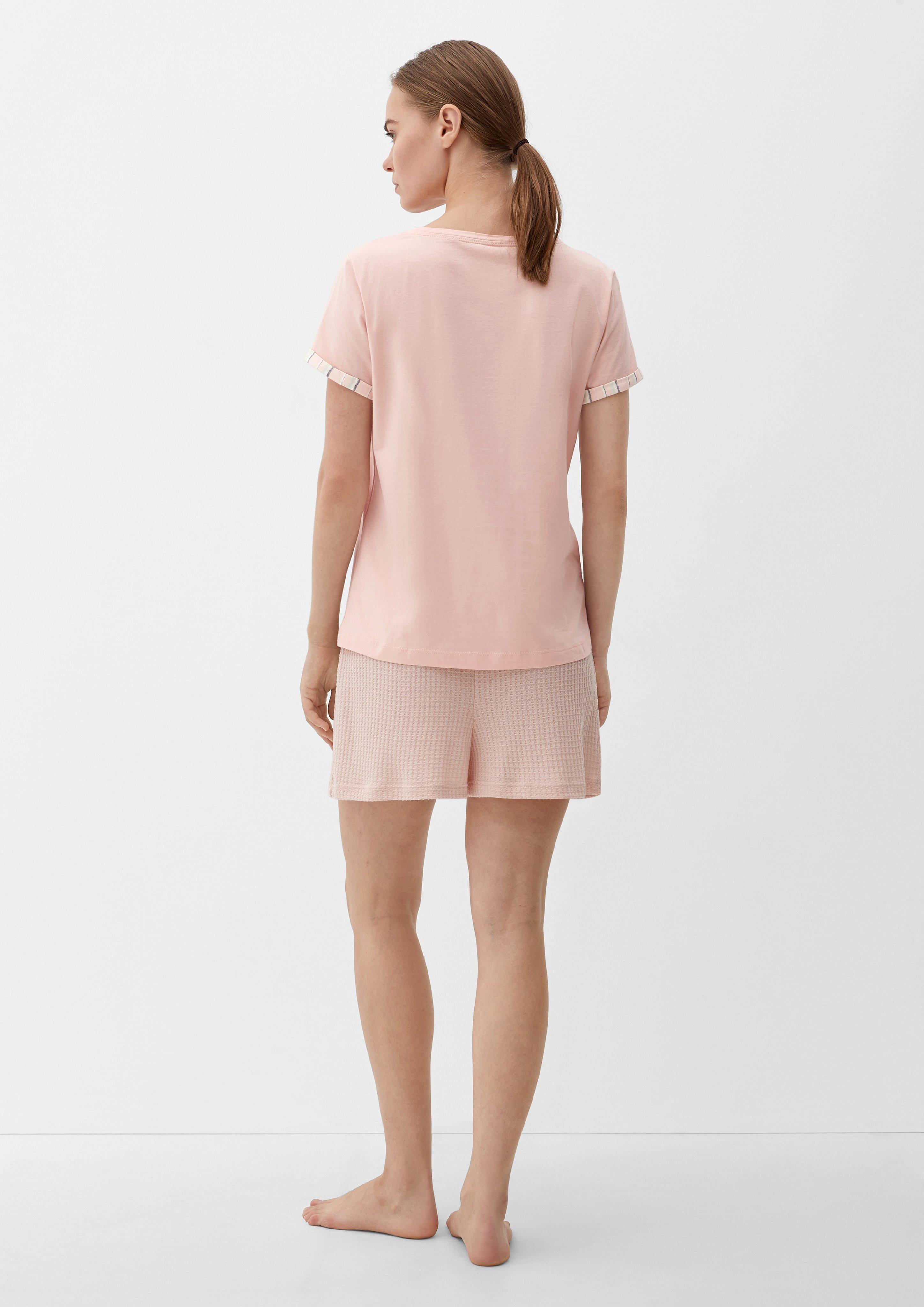 Pyjama-Shirt mit fixiertem Armumschlag  6008356-2400