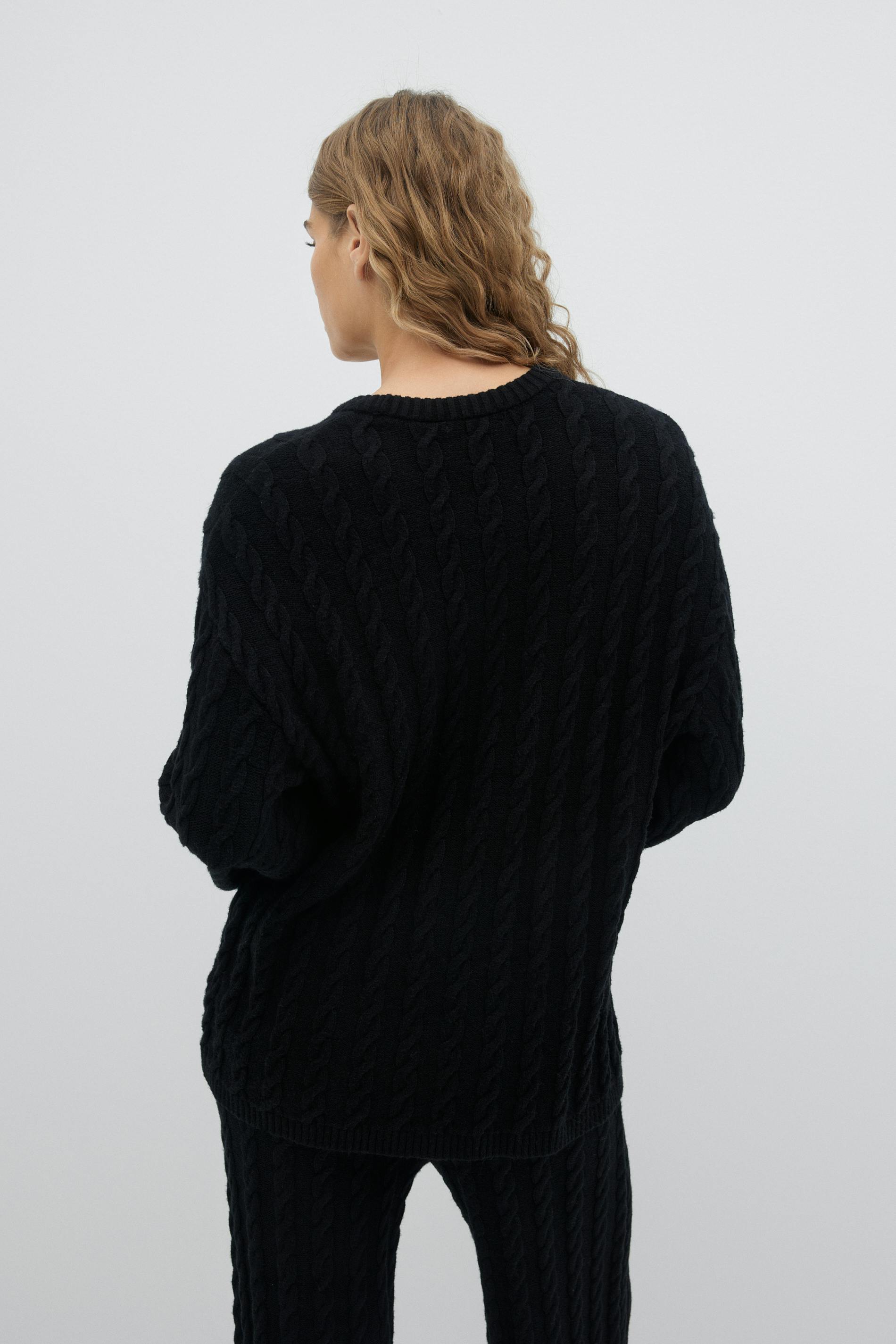 Knitted cable sweater