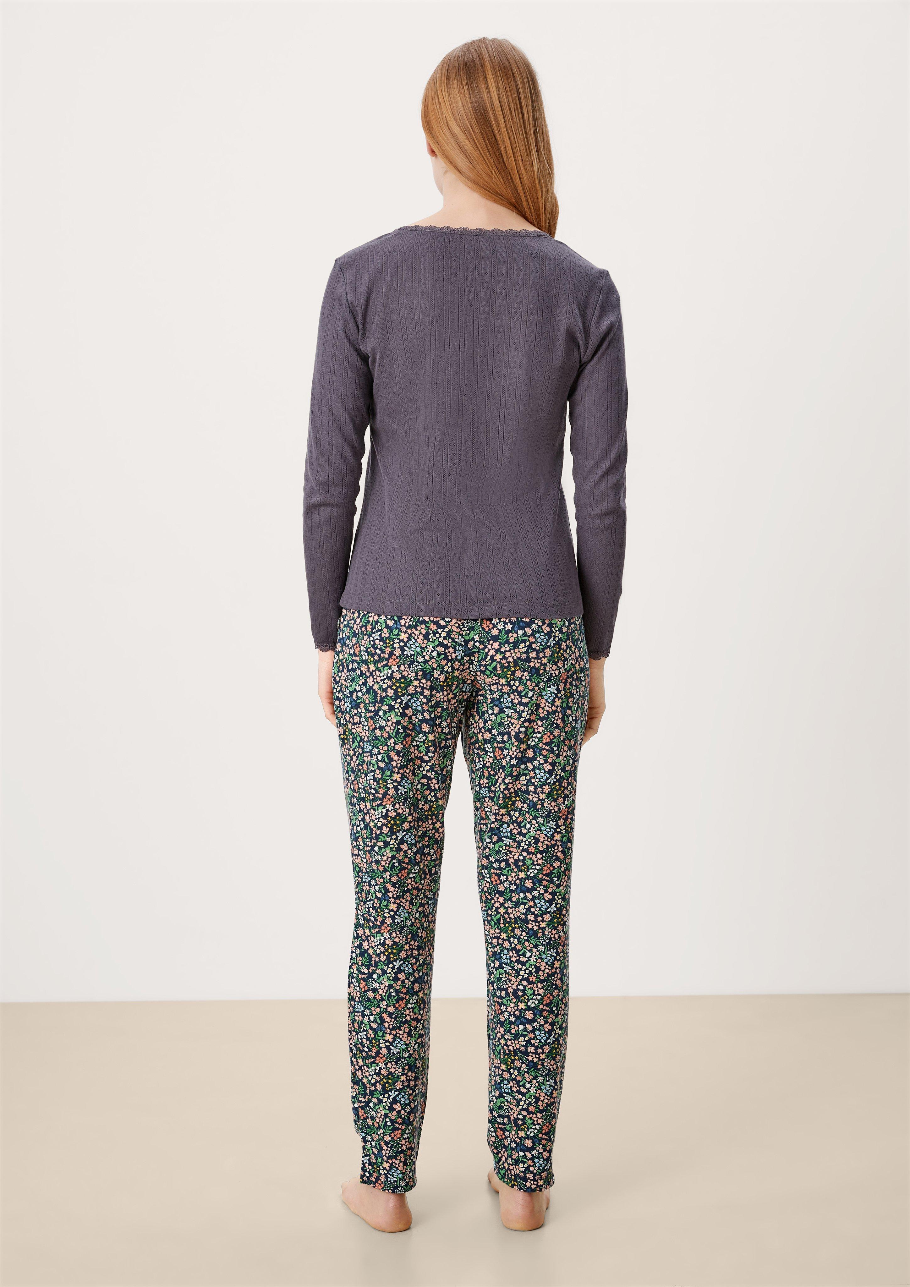 Pyjamaoberteil mit Pointellemuster  6006501-9588