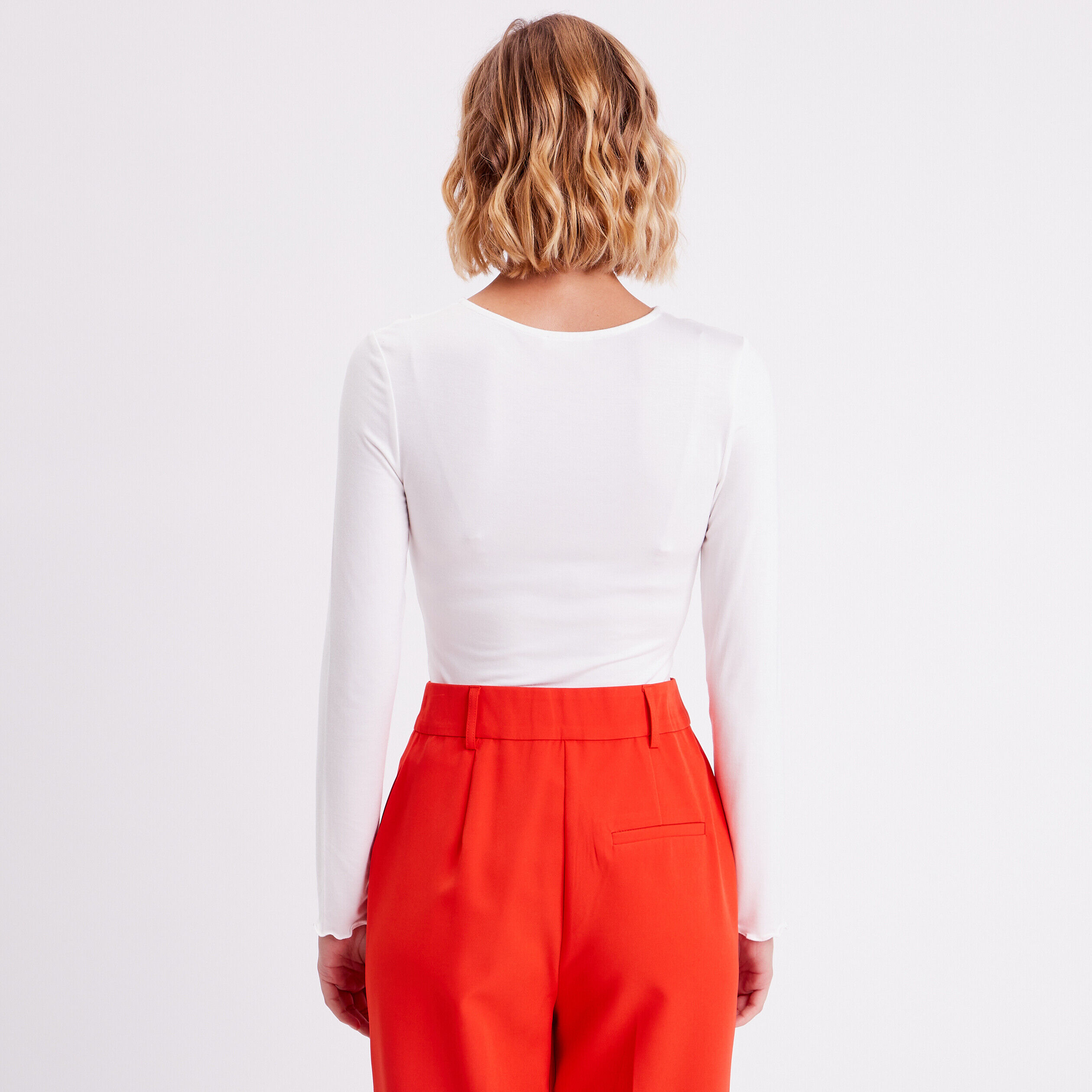 T-shirt manches longues blanc femme | Cache Cache