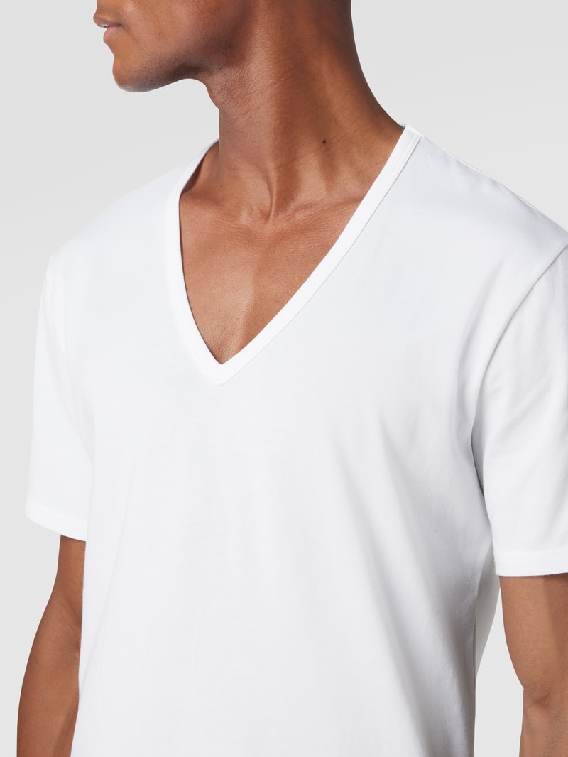 T-Shirts mit V-Ausschnitt - 2er-Pack in weiß