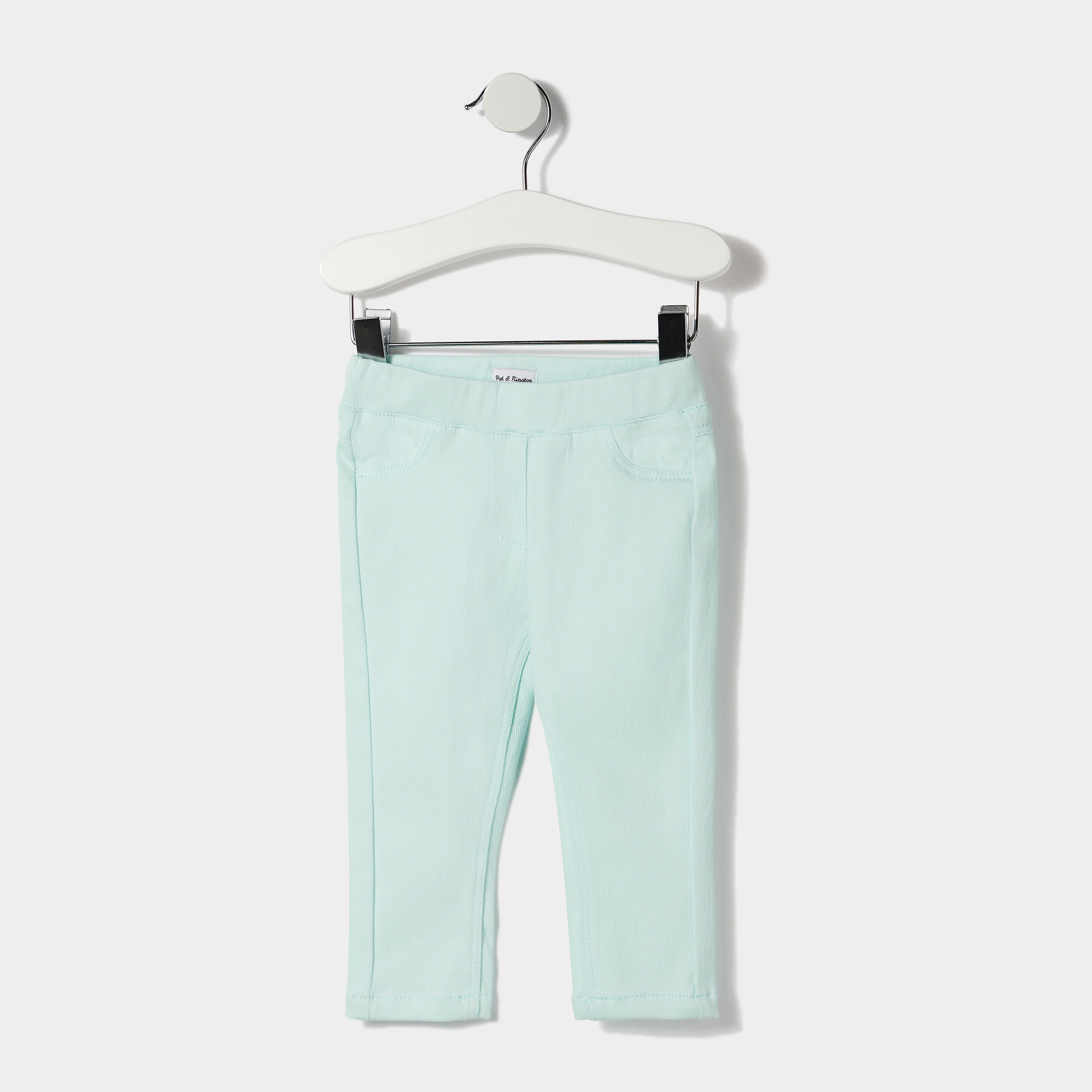 Pantalon tregging ajusté bleu turquoise bébé fille | La Halle
