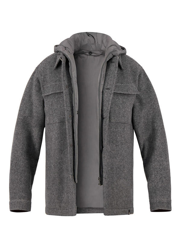 BOGGI MILANO, Jacke, Wolle wattiert, grau meliert