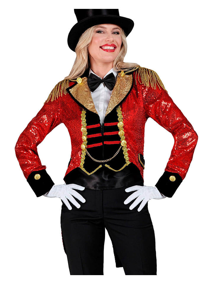 Carnival Party Kostümfrack ''Zirkusdirektorin'' in Rot/ Schwarz/ Gold günstig kaufen