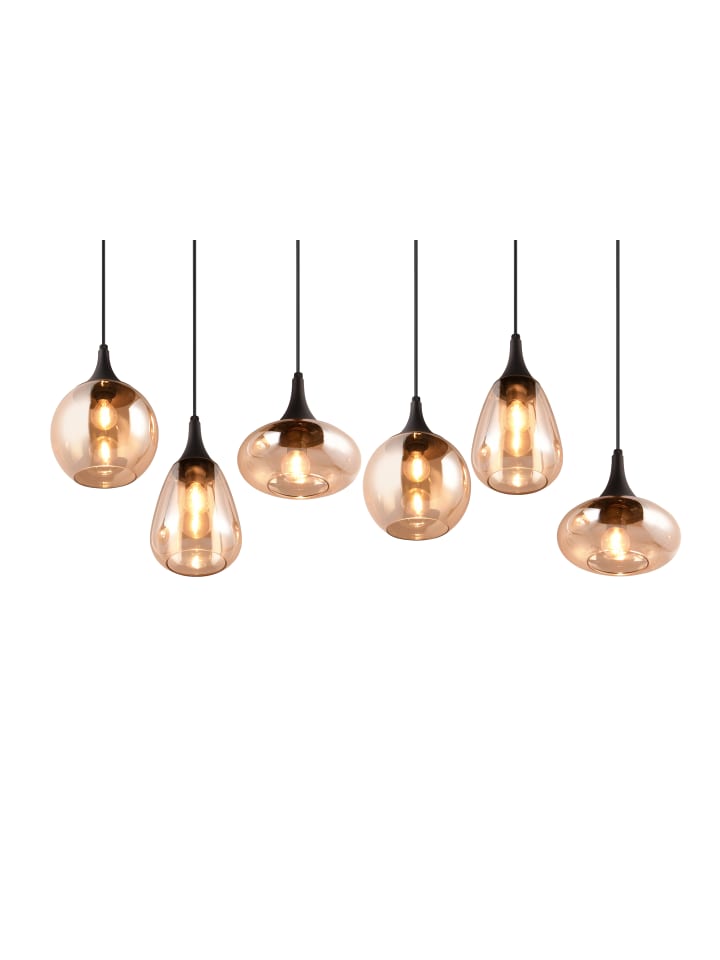 Trio Leuchten Pendelleuchte LUMINA in schwarz matt / amber günstig kaufen onesize