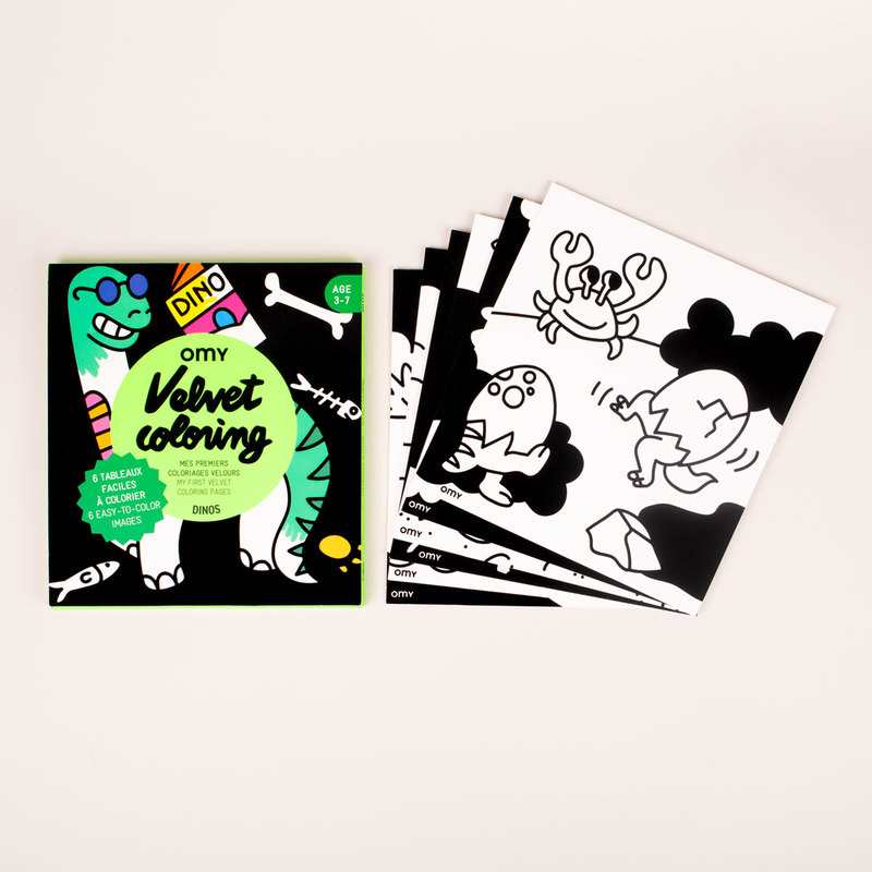 Pochette Velvet Coloring Dinos - OMY