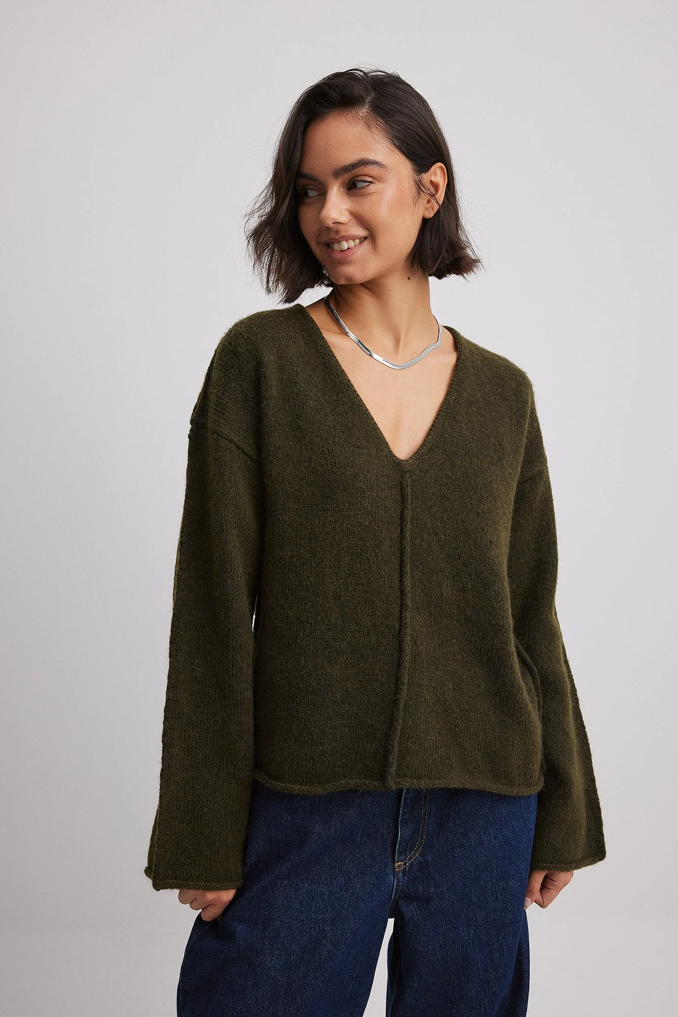 Strickpullover mit V-Ausschnitt